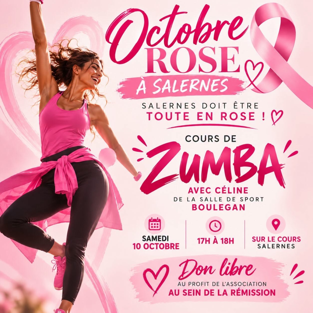 Octobre Rose cours de Zumba Salernes